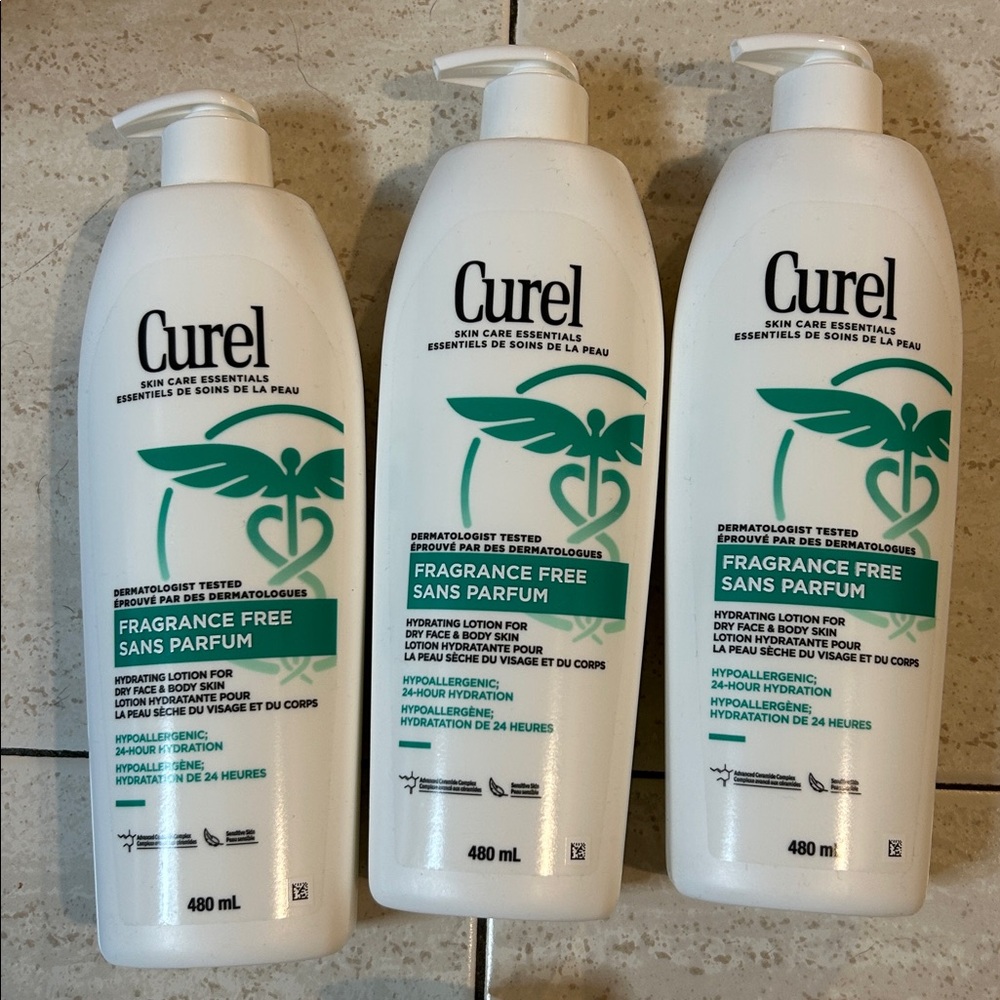 NEW 🆕 lot of three Curel Fragrance Free Lotion